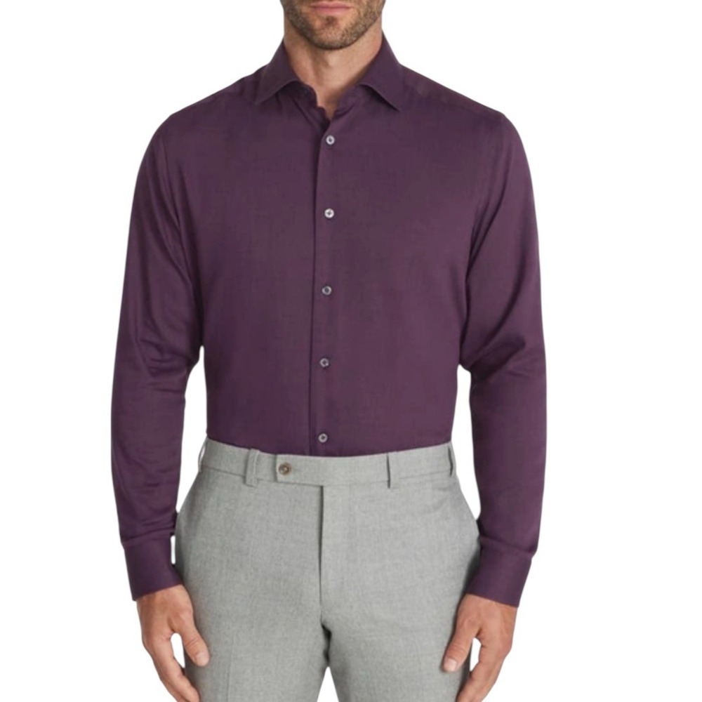 Jack Victor Button Up Long Sleeve XL Plum Purple